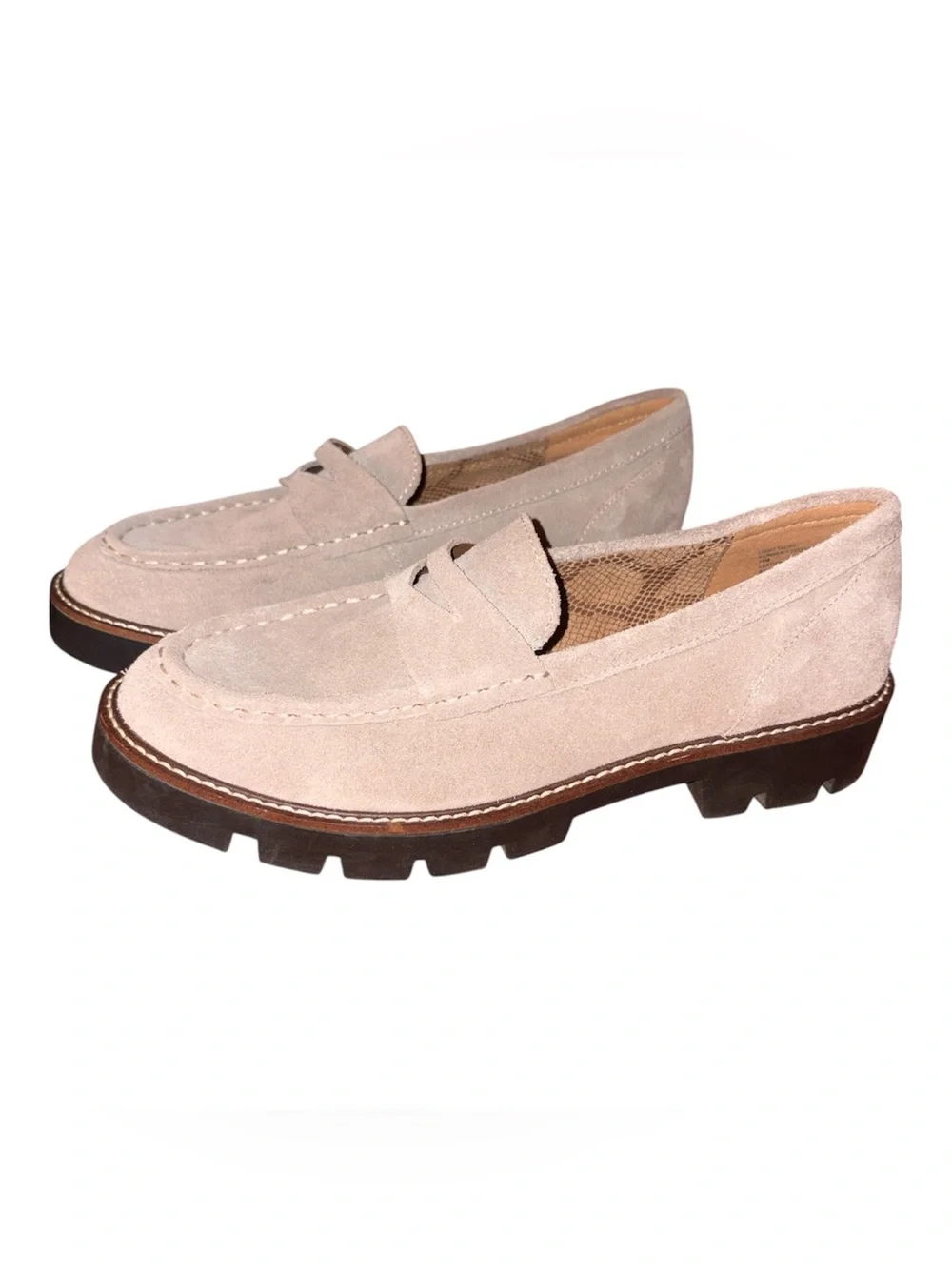 House of Harlow 1960 Beige Suede Cushioned Non-Slip Loafer Flats Women's Size 10